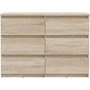 Voir la diapositive 3 : MARKET24 Commode CHELSEA 6 tiroirs - L 110 x P 42 x H 80 - Décor chene sonoma