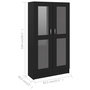 Voir la diapositive 6 : VIDAXL Armoire a vitrine Noir 82,5x30,5x150 cm Bois d'ingenierie