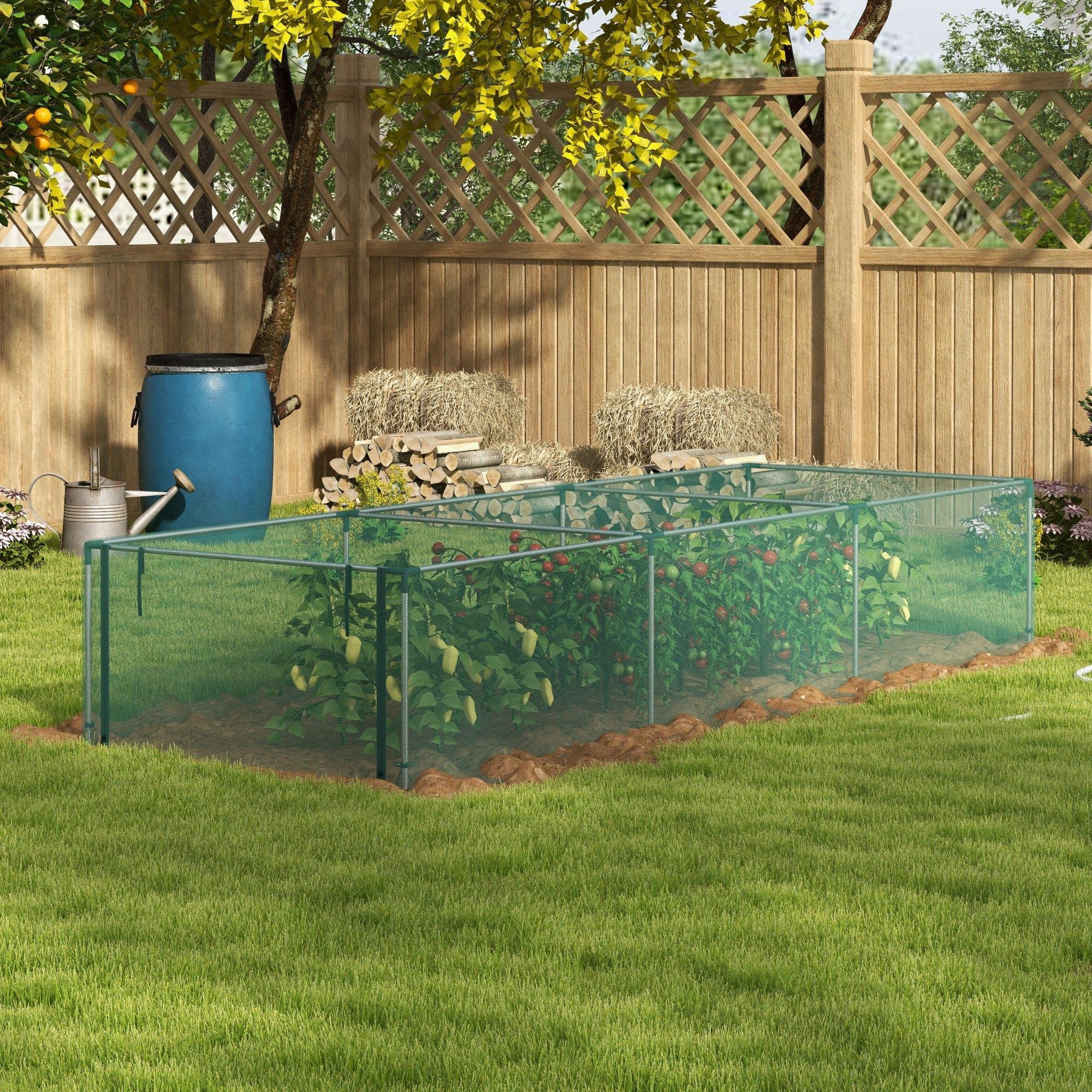 Voir la diapositive 6 : OUTSUNNY Serre de jardin serre à tomates filet protection porte hdpe vert