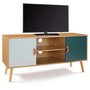 Voir la diapositive 1 : ID MARKET Meuble TV 113 cm scandinave ALIZE bois et vert