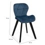 Voir la diapositive 6 : ID MARKET Lot de 4 chaises ROBINE en velours bleu pieds noirs