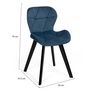 Voir la diapositive 6 : ID MARKET Lot de 4 chaises ROBINE en velours bleu pieds noirs