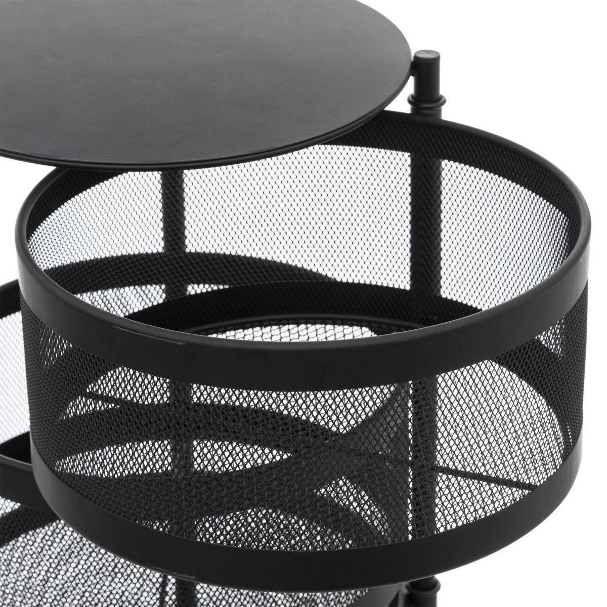 FIVE Resserre rond rotatif à légumes et bocaux en métal Mayaj - Noir