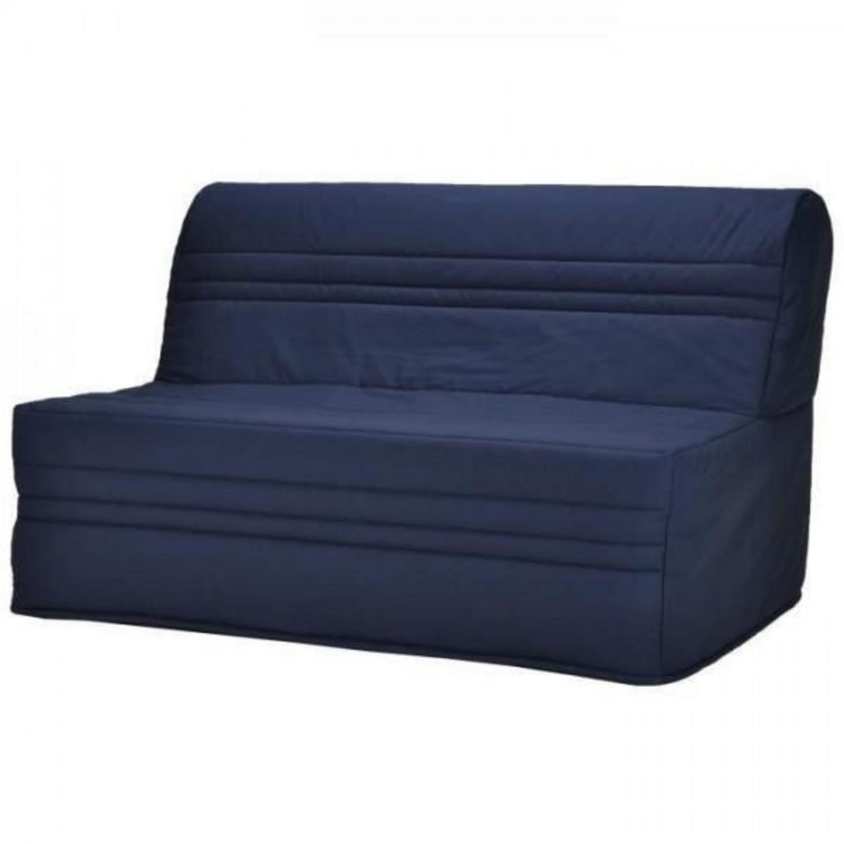 MARKET24 JOÉ Banquette BZ 3 places - Tissu bleu marine - Contemporain - L 143 x P 97 cm