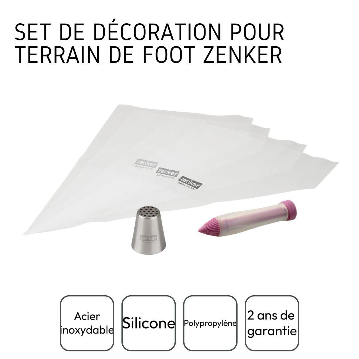 ZENKER Set de poches à douilles, douille et stylo de décoration pour gâteaux Zenker Spécial Football