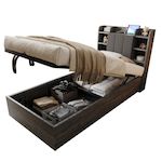 MERAX Lit coffre. Coloris disponibles : Marron