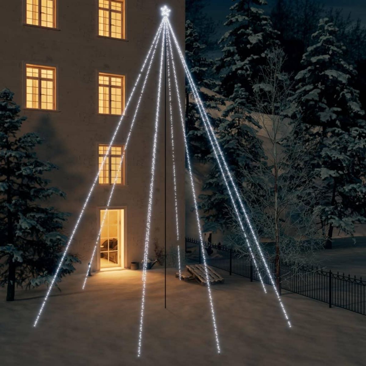 VIDAXL Sapin de Noël a LED Int/Exterieur 1300 LED blanc froid 8 m