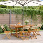 VIDAXL Chaises de jardin pliantes lot de 6 beige rotin et bois massif
