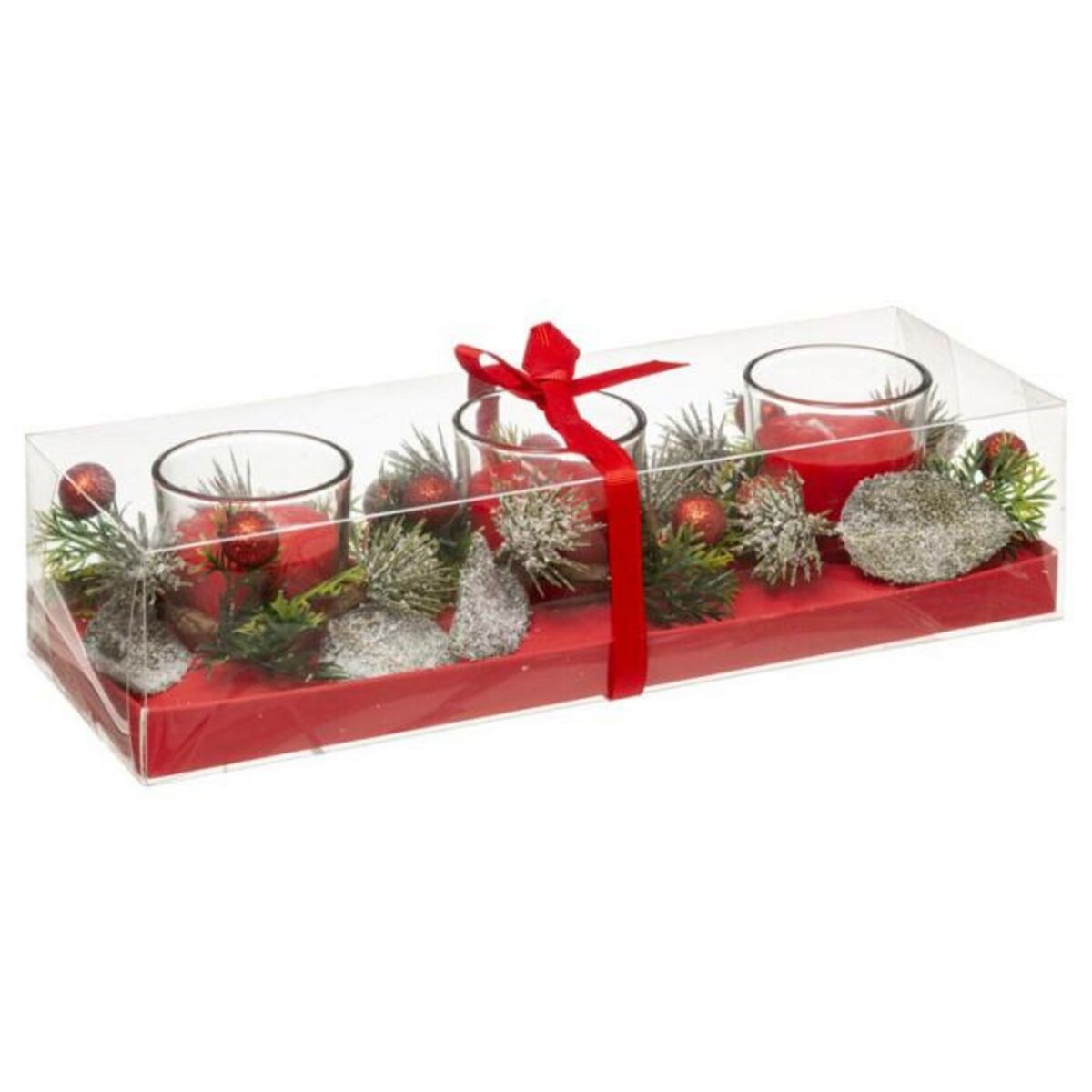 FEERIC LIGHT & CHRISTMAS Lot de 3 Bougies Parfumées  Feuilles  180g La Fête des Délices