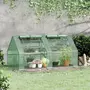 OUTSUNNY Mini serre de jardin serre à tomates double bâche 180L x 90l x 90H cm acier PE PVC 2 fenêtres avec zip enroulables vert