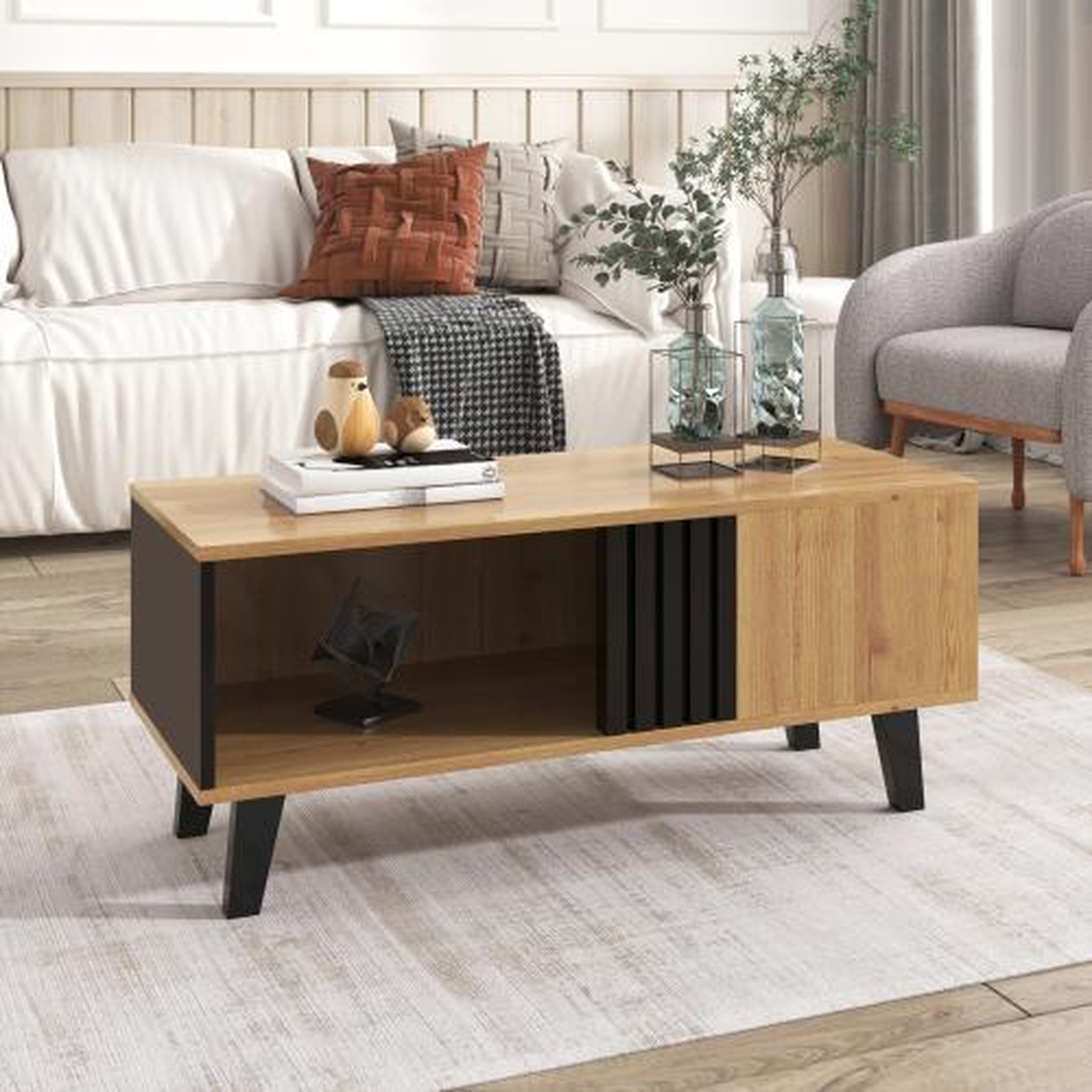 Voir la diapositive 5 : MERAX Table basse rectangulaire naturel - 60x100 cm panneau de particules