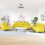 Voir la diapositive 3 : VIDAXL Ensemble de canapes 4 pcs avec repose-pied jaune clair tissu