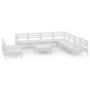 Voir la diapositive 2 : VIDAXL Salon de jardin 10 pcs Bois de pin massif Blanc