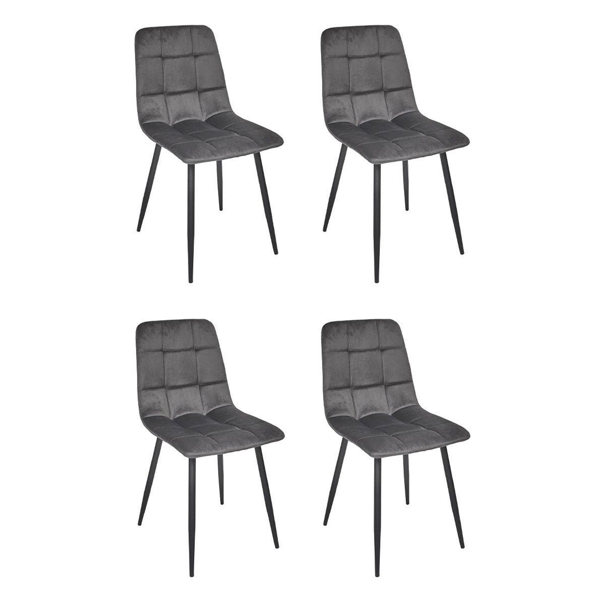 The Home Deco Factory Lot de 4 chaises  mateo  88cm gris foncé