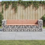 VIDAXL Banc de jardin design gabion 244x71x65,5 cm bois massif douglas