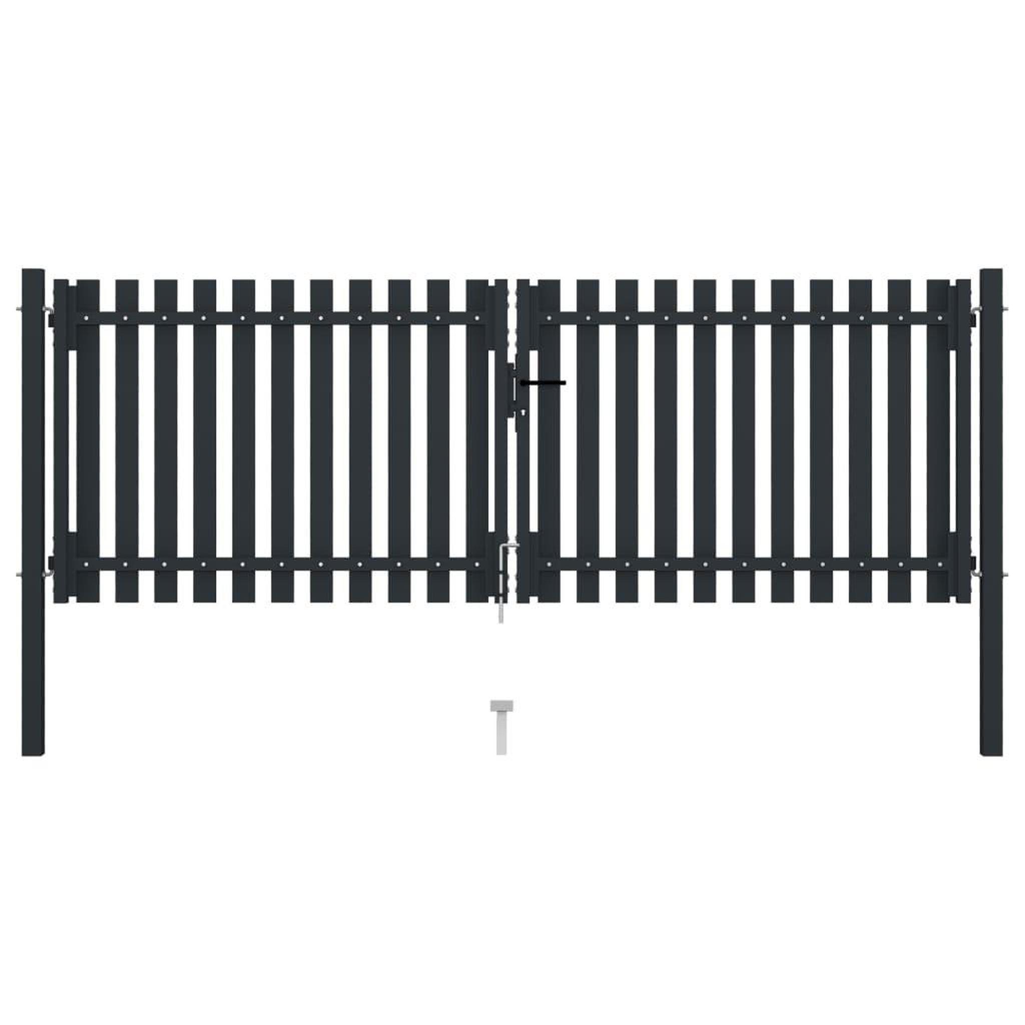 Voir la diapositive 3 : VIDAXL Portail de cloture a double porte Acier 306x125 cm Anthracite