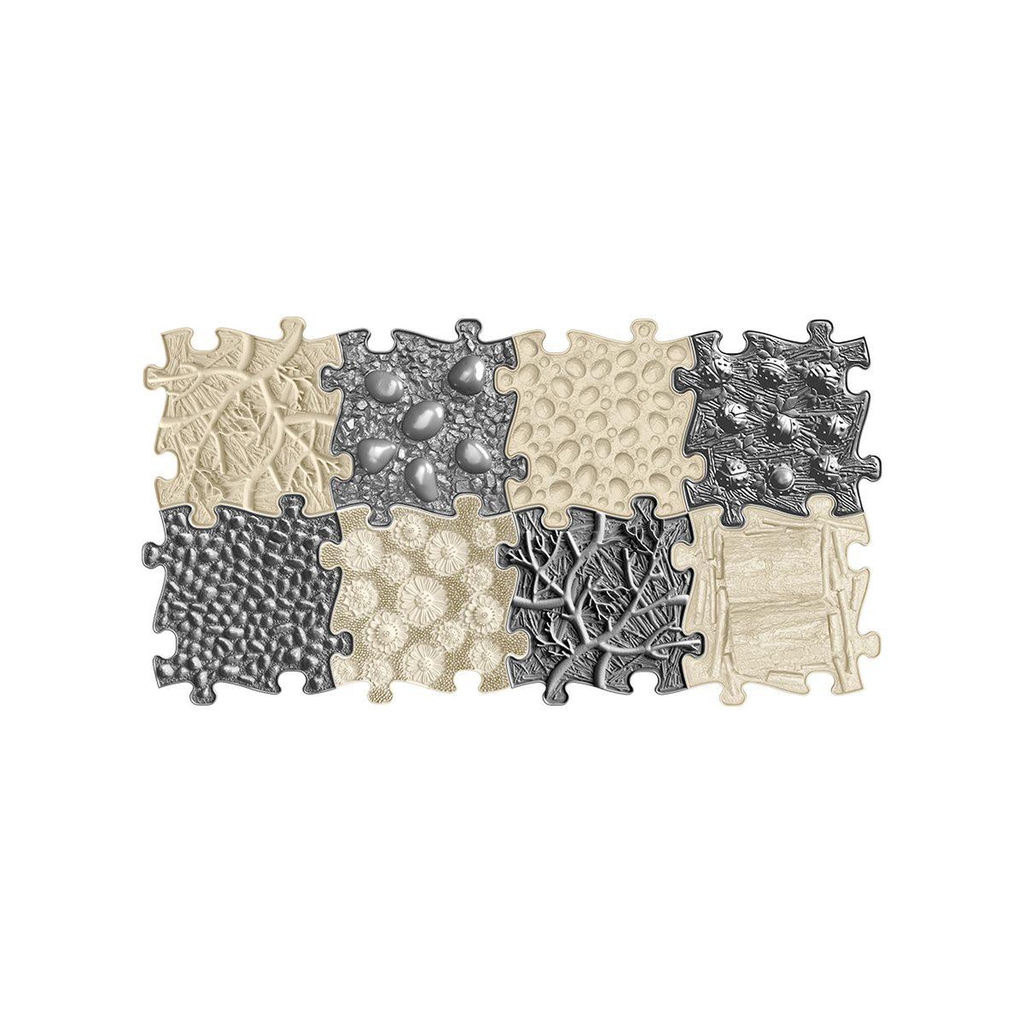 Voir la diapositive 2 : MUFFIK Tapis sensoriel  ensemble natural - 8 pièces