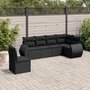 Voir la diapositive 1 : VIDAXL Salon de jardin 6 pcs avec coussins noir resine tressee