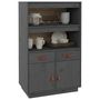 Voir la diapositive 4 : VIDAXL Buffet haut Gris 67x40x108,5 cm Bois massif de pin