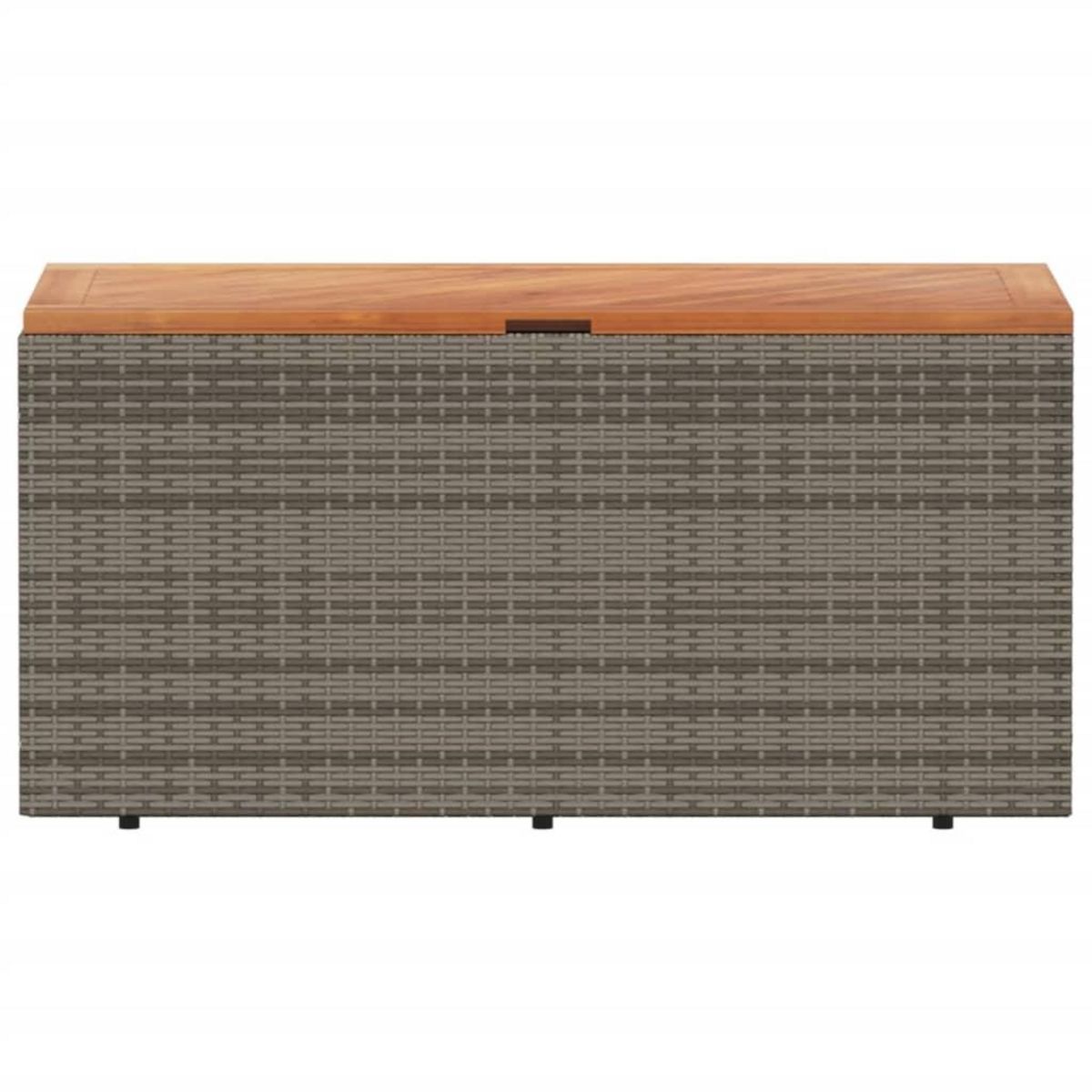 VIDAXL Boîte de rangement de jardin gris resine tressee bois d'acacia
