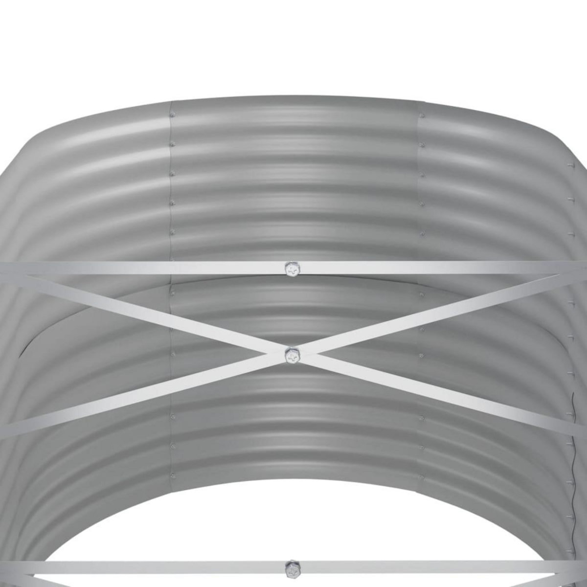 VIDAXL Lit sureleve de jardin Acier enduit de poudre Argente