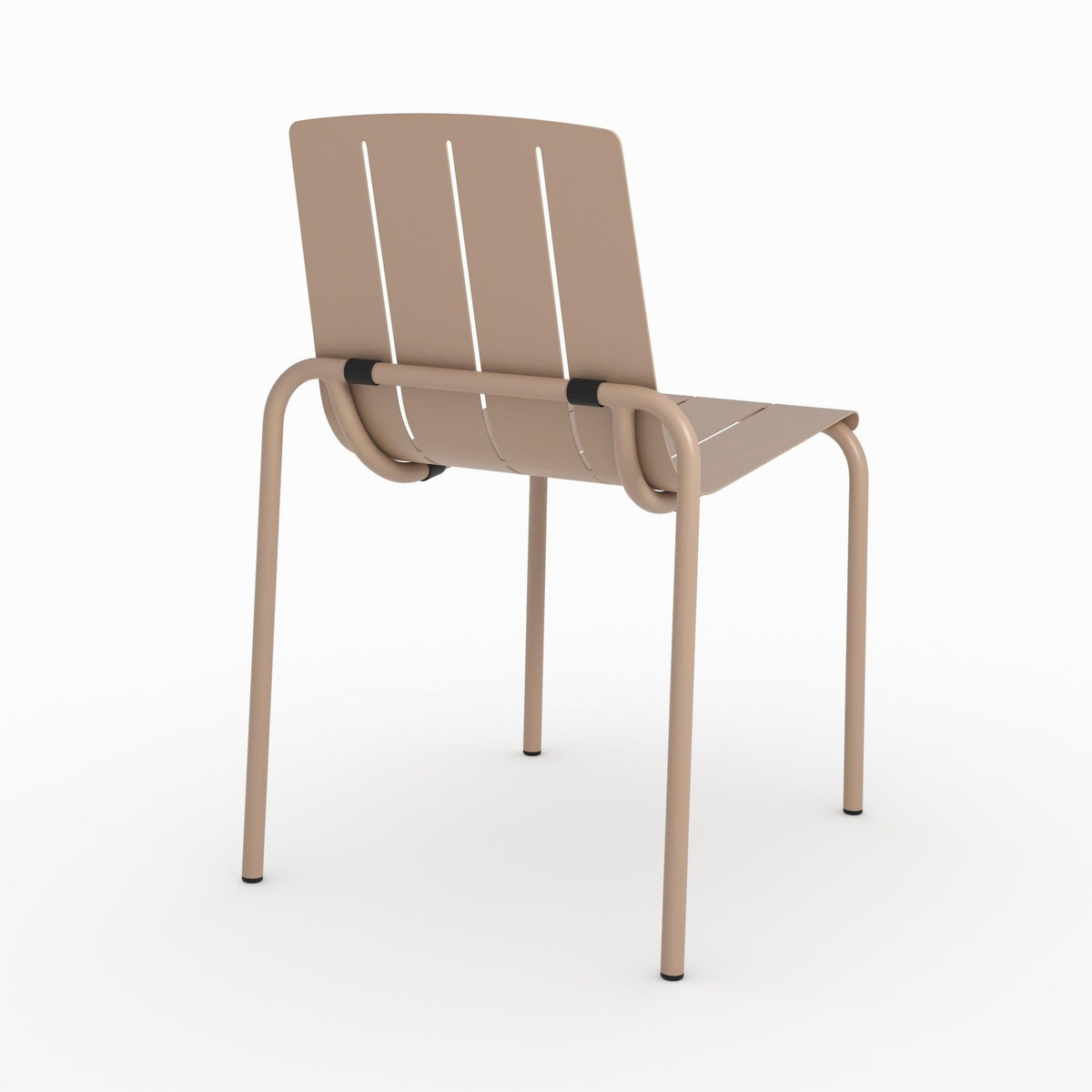 Rendez vous déco Lot de 2 chaises de jardin en métal taupe-Suna