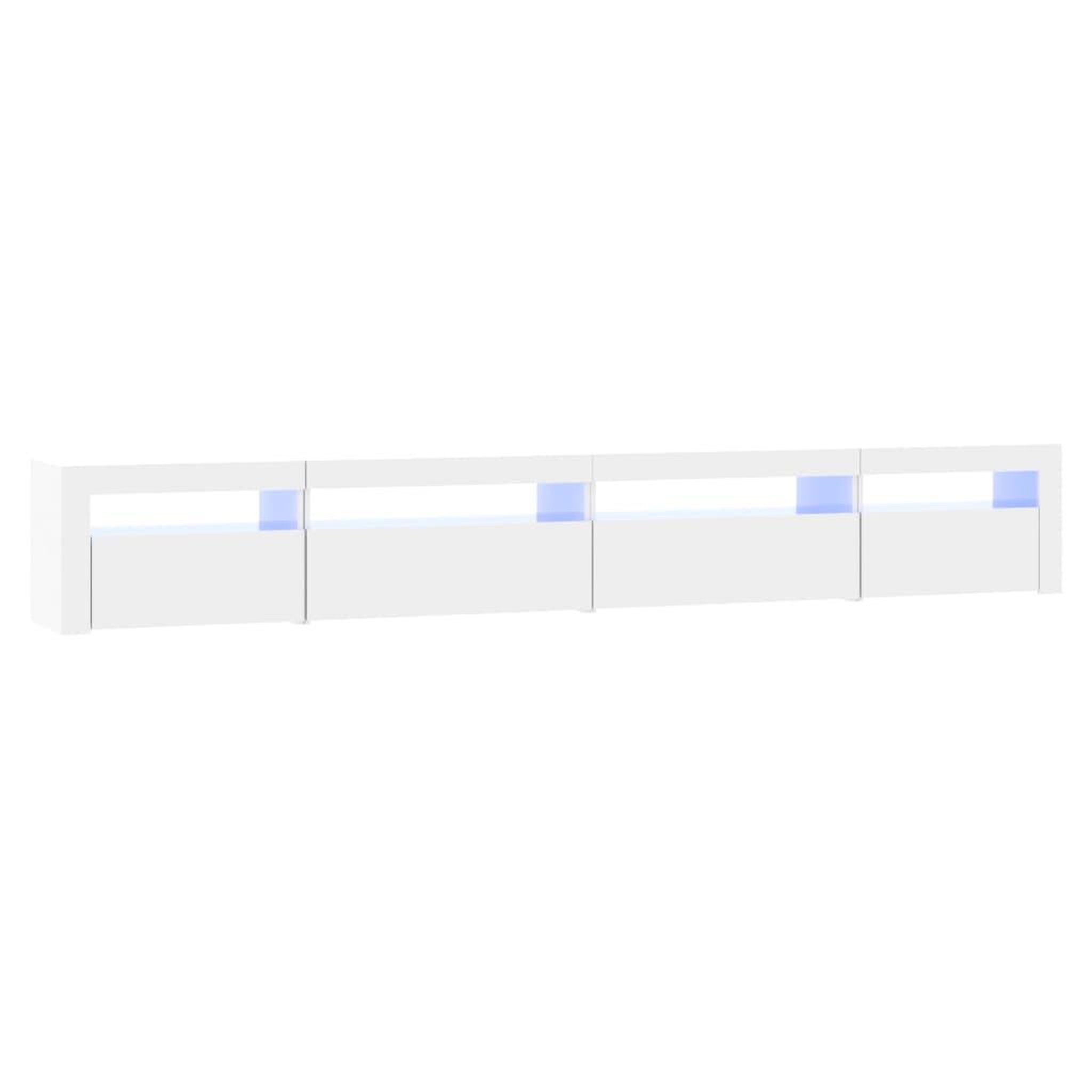 Voir la diapositive 2 : VIDAXL Meuble TV avec lumieres LED Blanc brillant 270x35x40 cm