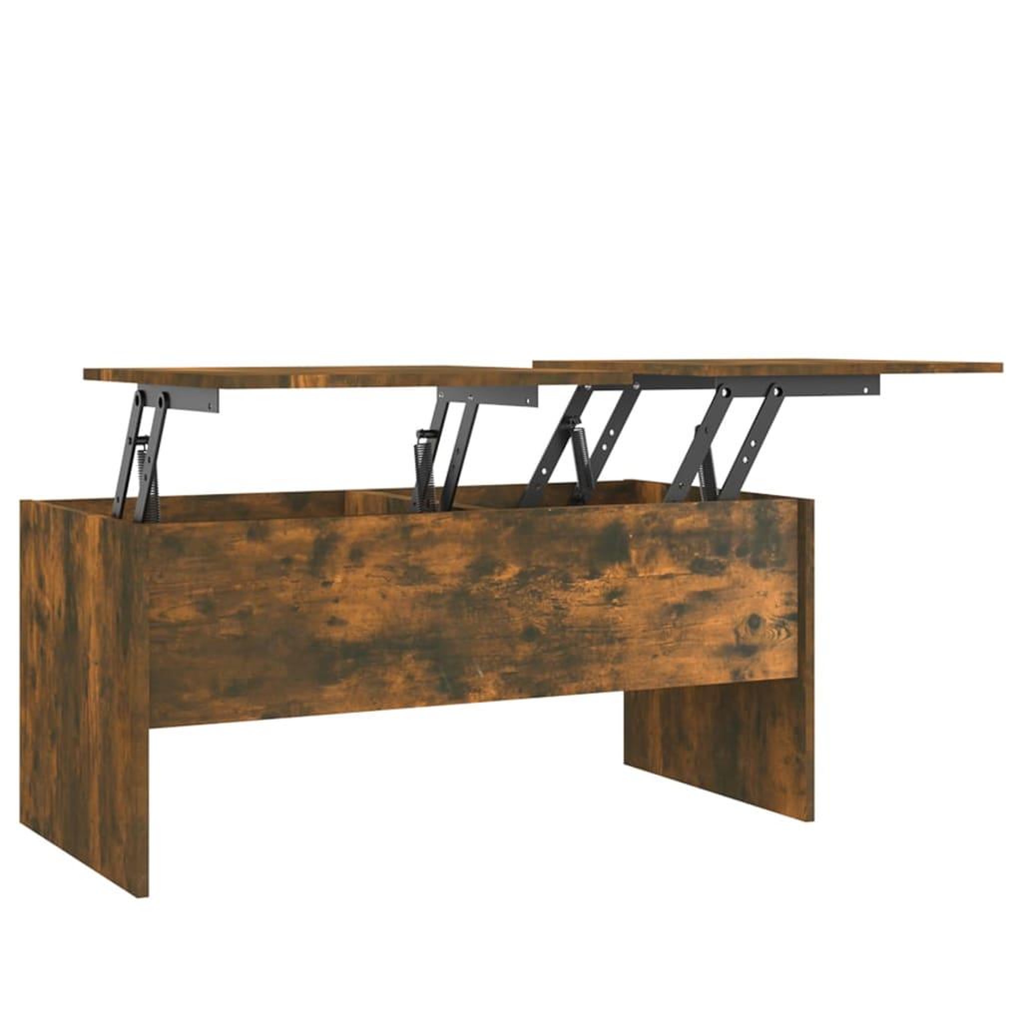 Voir la diapositive 2 : VIDAXL Table basse Chene fume 102x50,5x46,5 cm Bois d'ingenierie