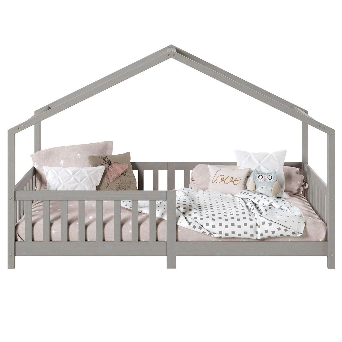 IDIMEX Lit cabane LISAN 90 x 190 cm, en pin massif