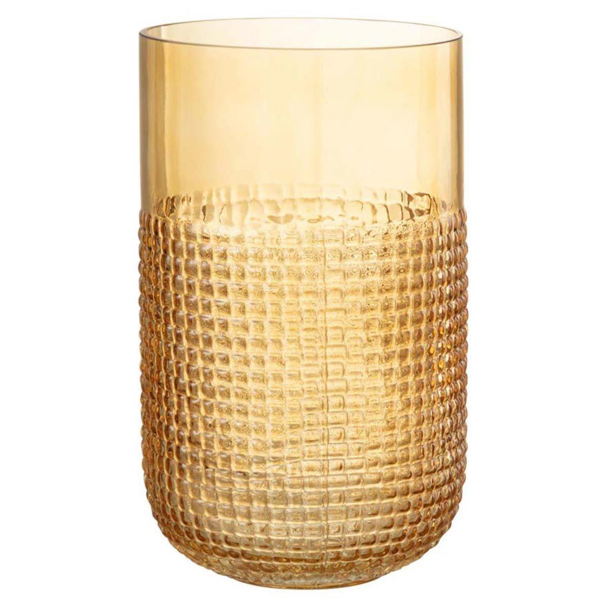 Voir la diapositive 1 : J-LINE Vase design en verre  motifa  25cm orange