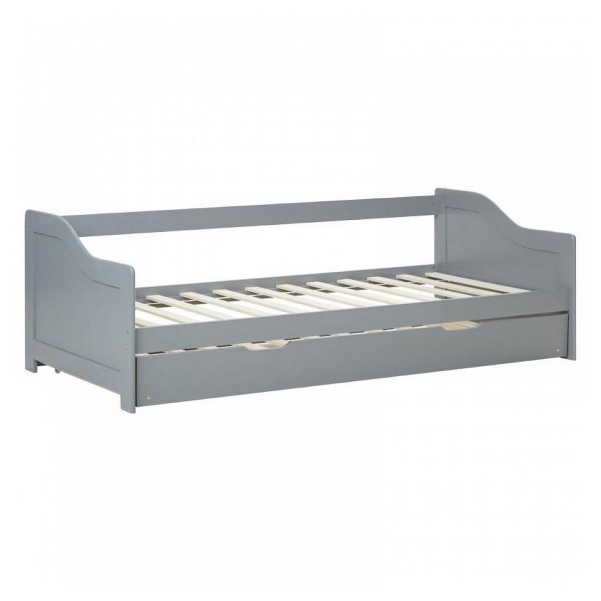 HomeStyle4U Lit gigogne 90x200 cm - couleur gris