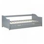 Voir la diapositive 4 : HomeStyle4U Lit gigogne 90x200 cm - couleur gris