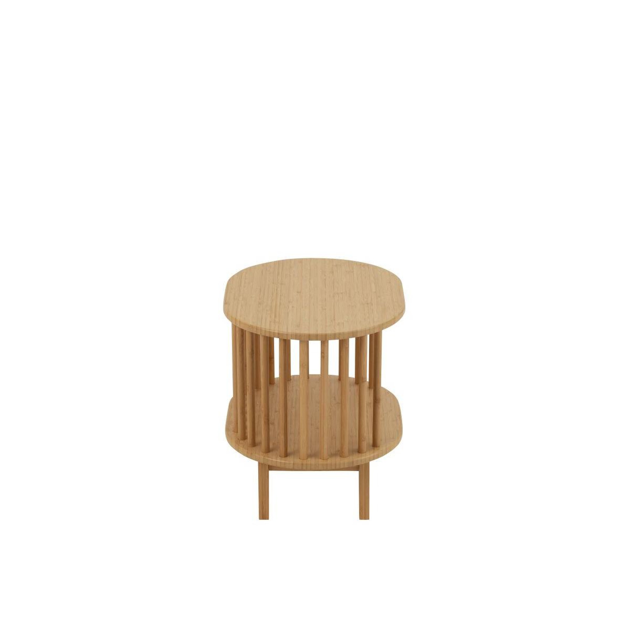 Voir la diapositive 3 : J-LINE Table de chevet en bambou  live  46cm naturel