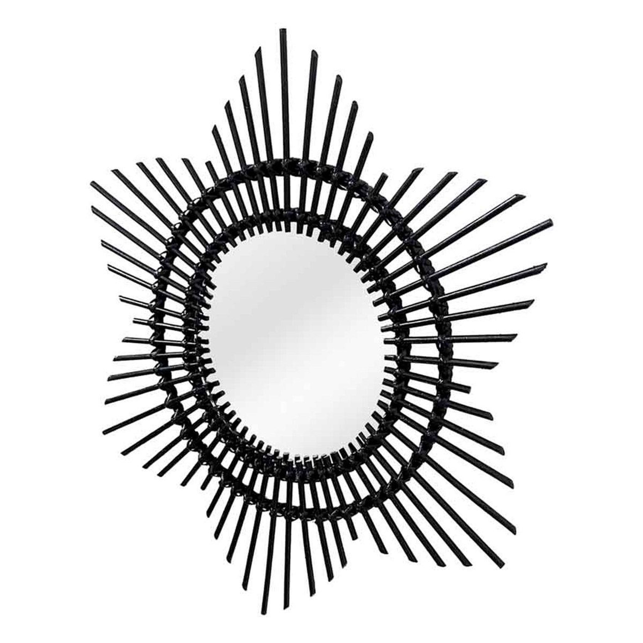 Voir la diapositive 3 : Paris Prix Miroir Mural Design en Rotin  Aina  70cm Noir