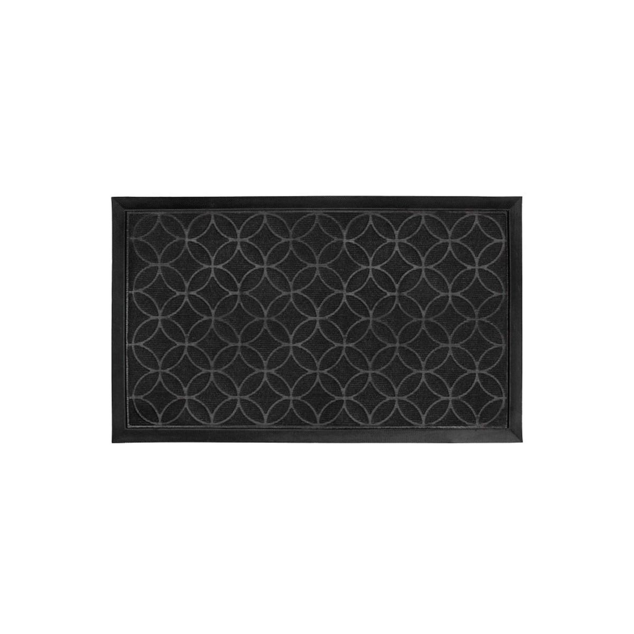 Douceur d'Intérieur Tapis d'Entrée en Relief  Emilio  45x75cm Noir