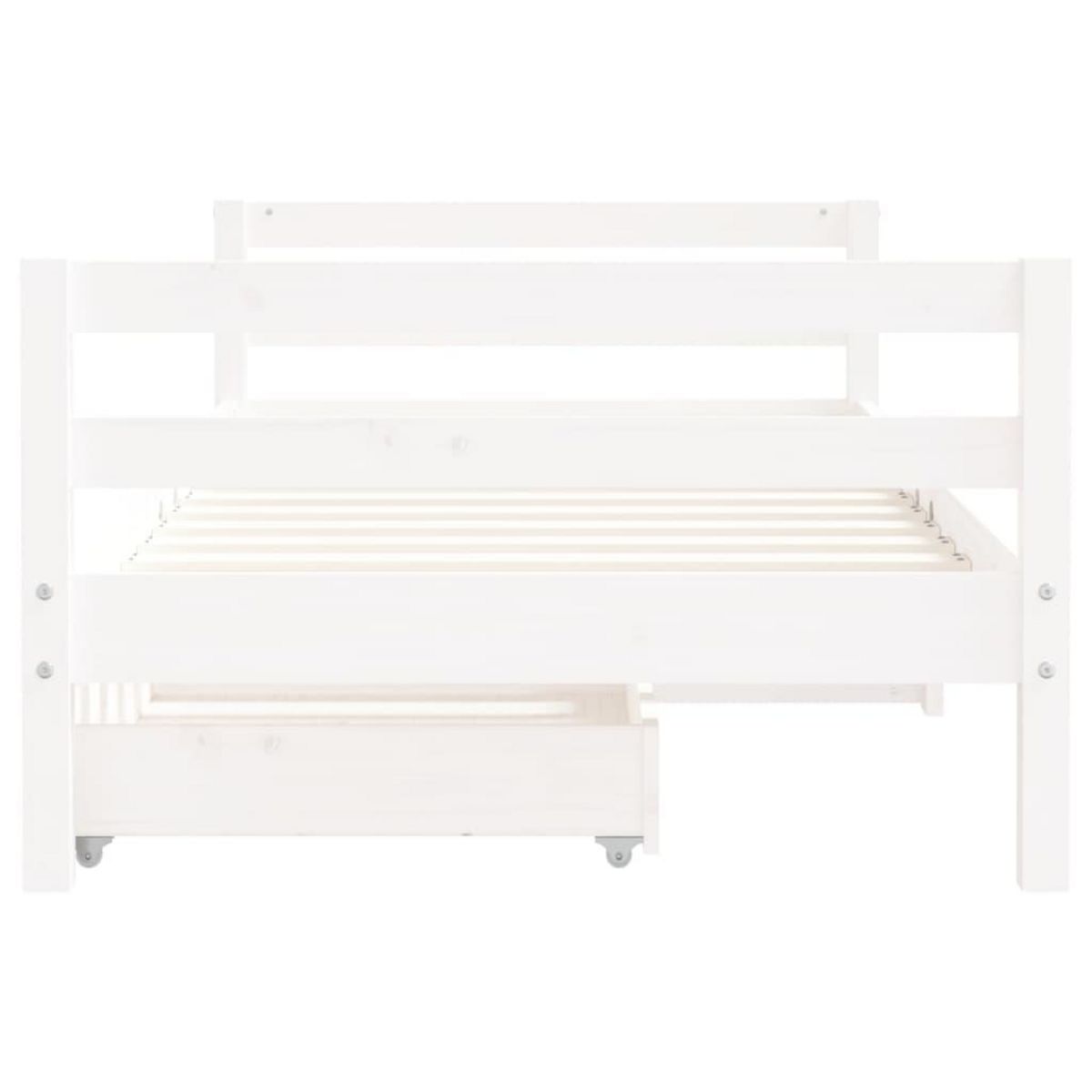 VIDAXL Cadre de lit pour enfant tiroirs blanc 80x160cm bois pin massif