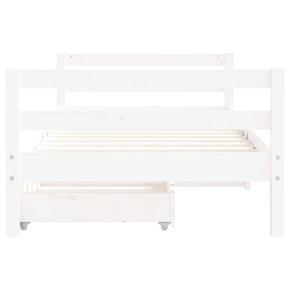 VIDAXL Cadre de lit pour enfant tiroirs blanc 80x160cm bois pin massif