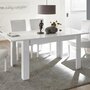 KASALINEA Table extensible 180 cm blanc laqué design NERINA-L 228 x P 90 x H 79 cm- Blanc