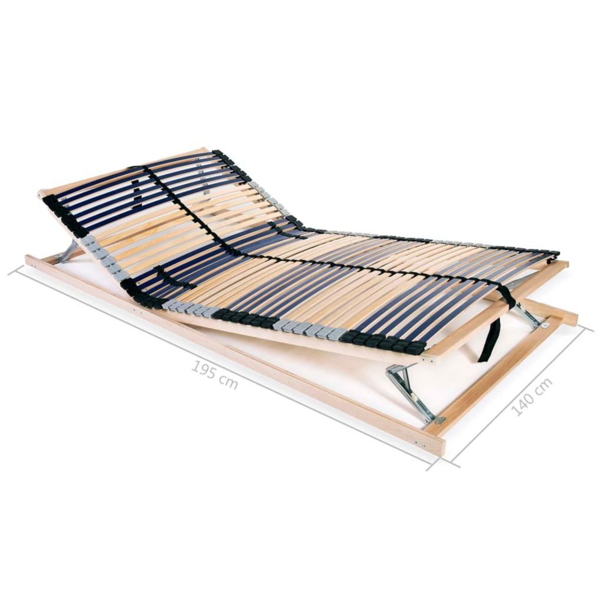VIDAXL Sommier a lattes sans matelas avec 42 lattes 7 zones 140x200 cm