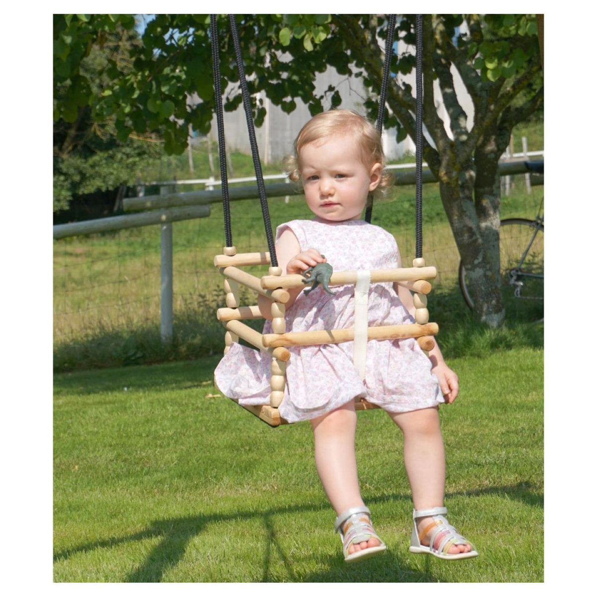 Soulet Portique balançoire avec toboggan - Bois - H2,24 m - FLEUR 