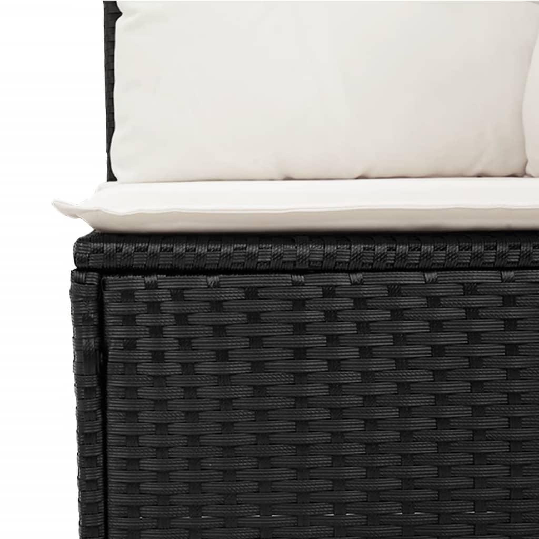 Voir la diapositive 3 : VIDAXL Salon de jardin 7 pcs avec coussins noir resine tressee
