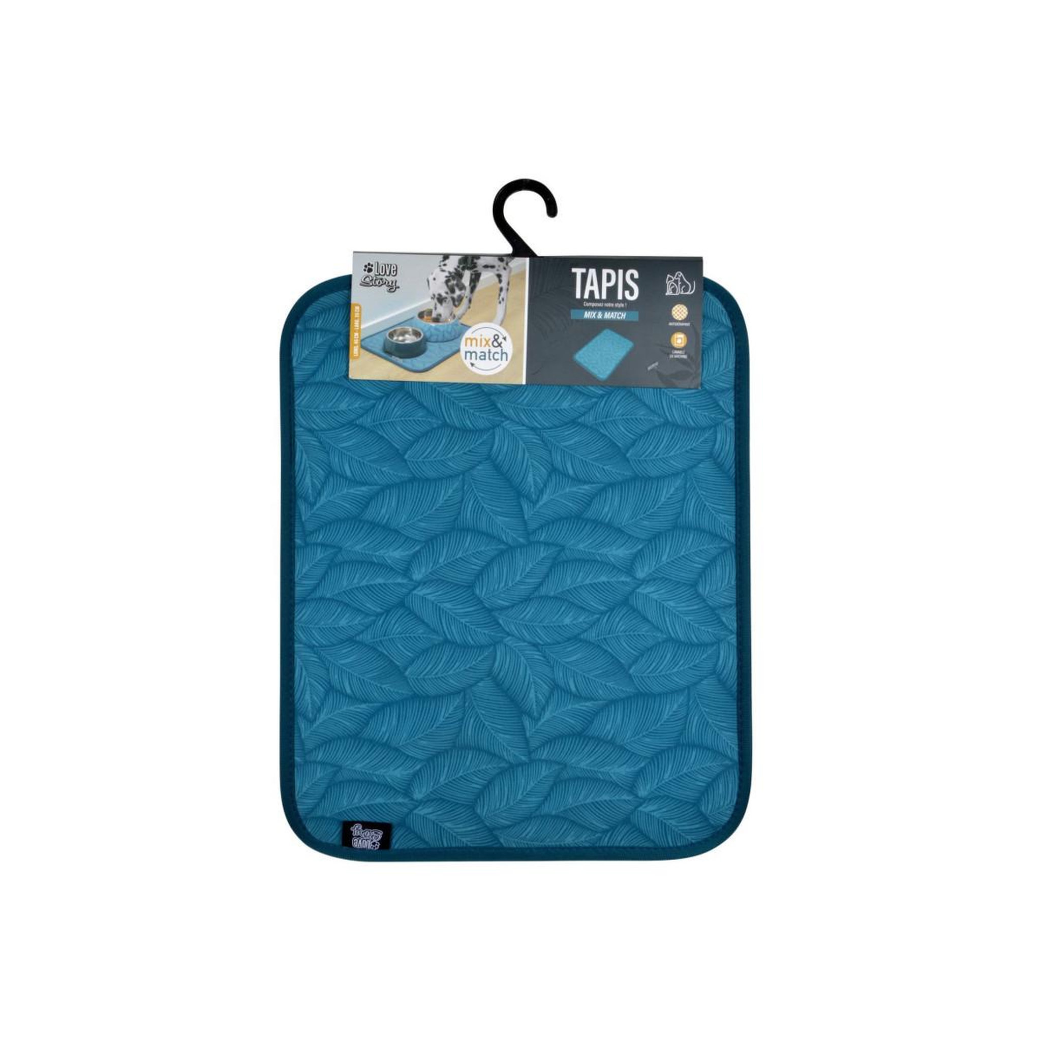 Voir la diapositive 2 : HOMEA Tapis de repas pour chien & chat  everplant  45cm emeraude