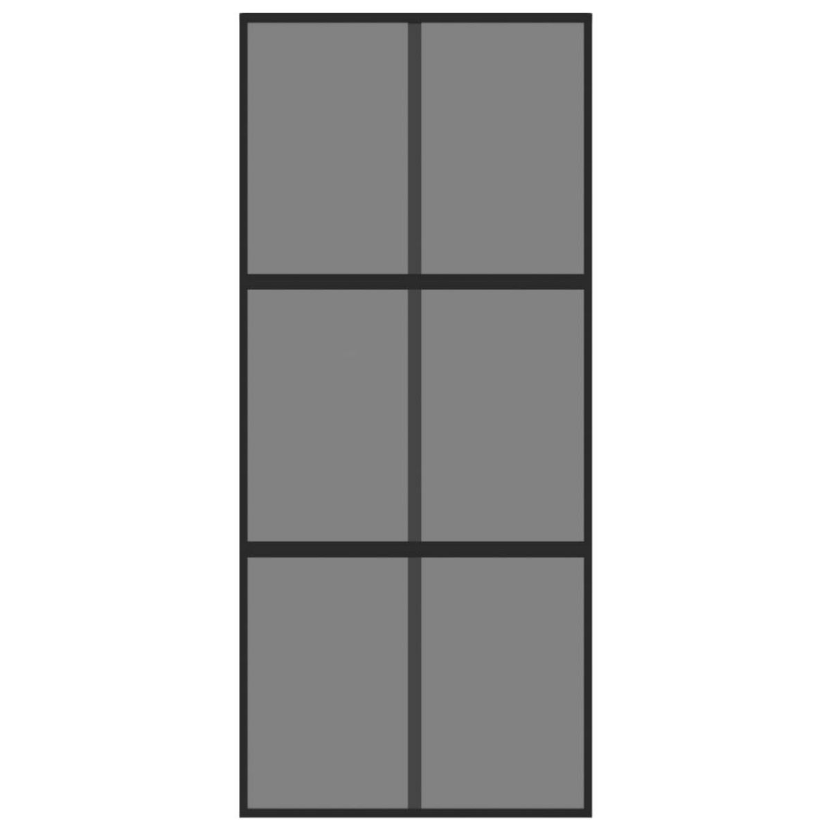 VIDAXL Porte coulissante noir 90x205 cm verre trempe aluminium