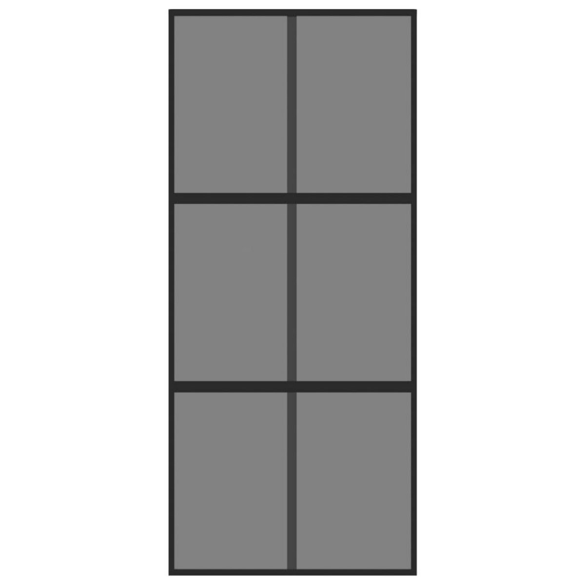 VIDAXL Porte coulissante noir 90x205 cm verre trempe aluminium