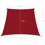 VIDAXL Voile de parasol Tissu Oxford trapeze 3/5x4 m Rouge