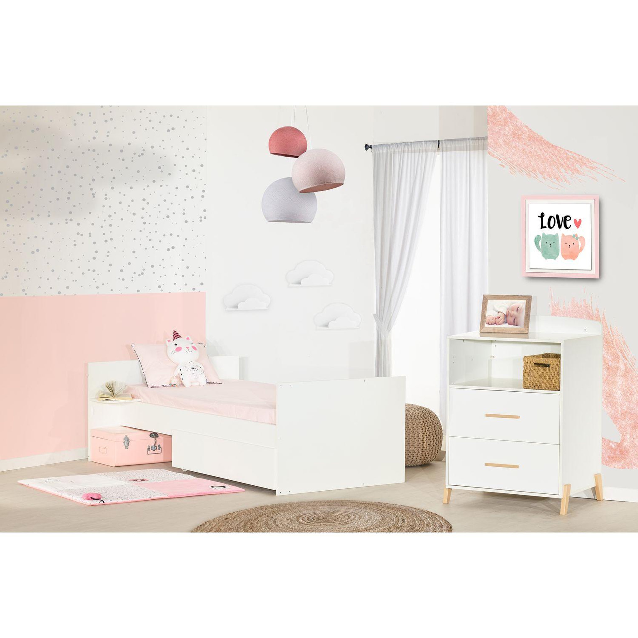 Voir la diapositive 5 : BABY PRICE  Lit bébé combiné 120x60 évolutif en 90x190cm JOY coloris naturel  