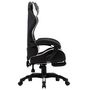Voir la diapositive 3 : VIDAXL Fauteuil de jeux video et repose-pied Blanc et noir Similicuir