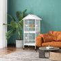 Voir la diapositive 2 : PAWHUT Volière cage à oiseaux sur roulettes design maison mangeoires perchoirs 10 portes plateaux excréments amovibles acier blanc
