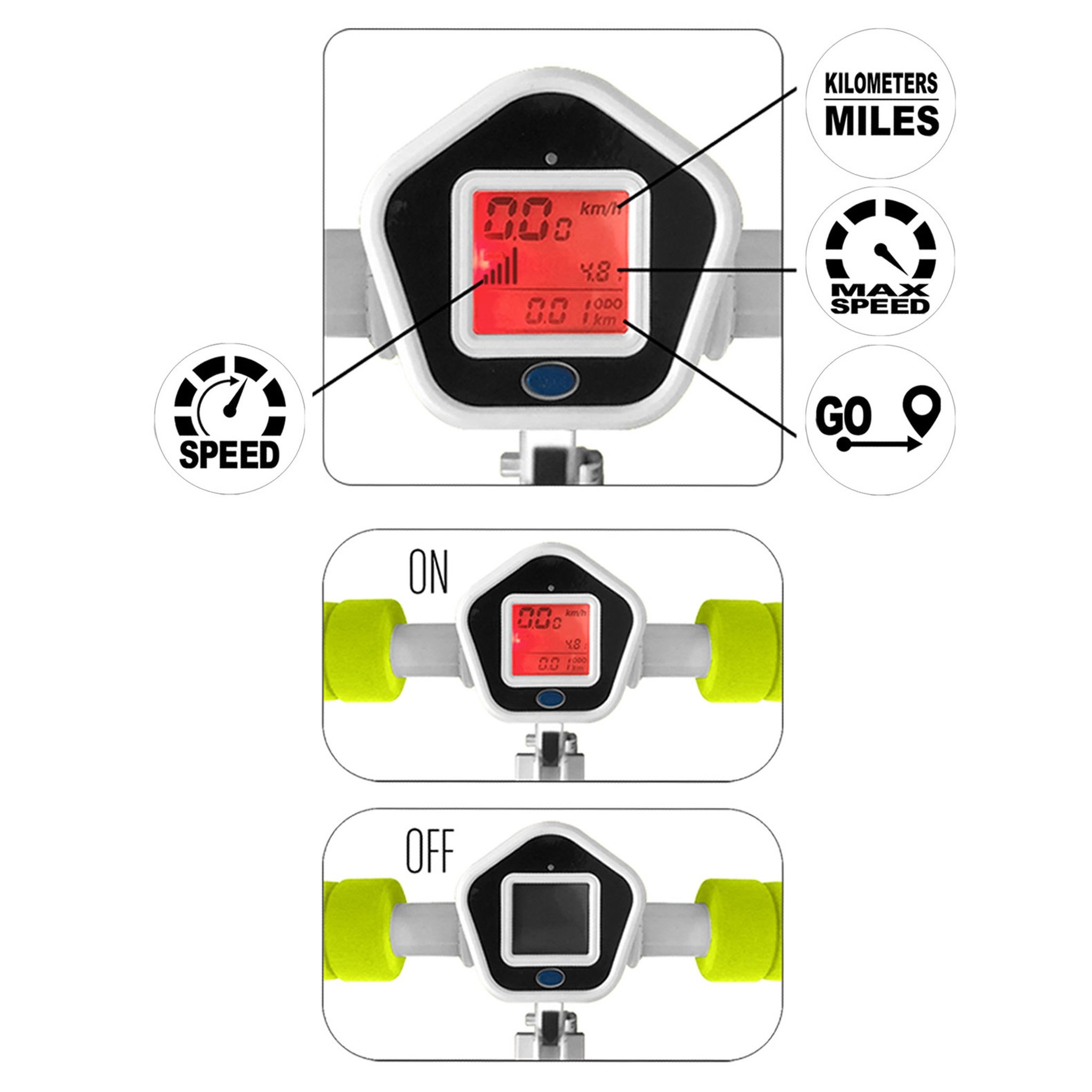 Voir la diapositive 2 : Skids Control Trottinette pliable avec compteur de vitesse - SKIDS CONTROL