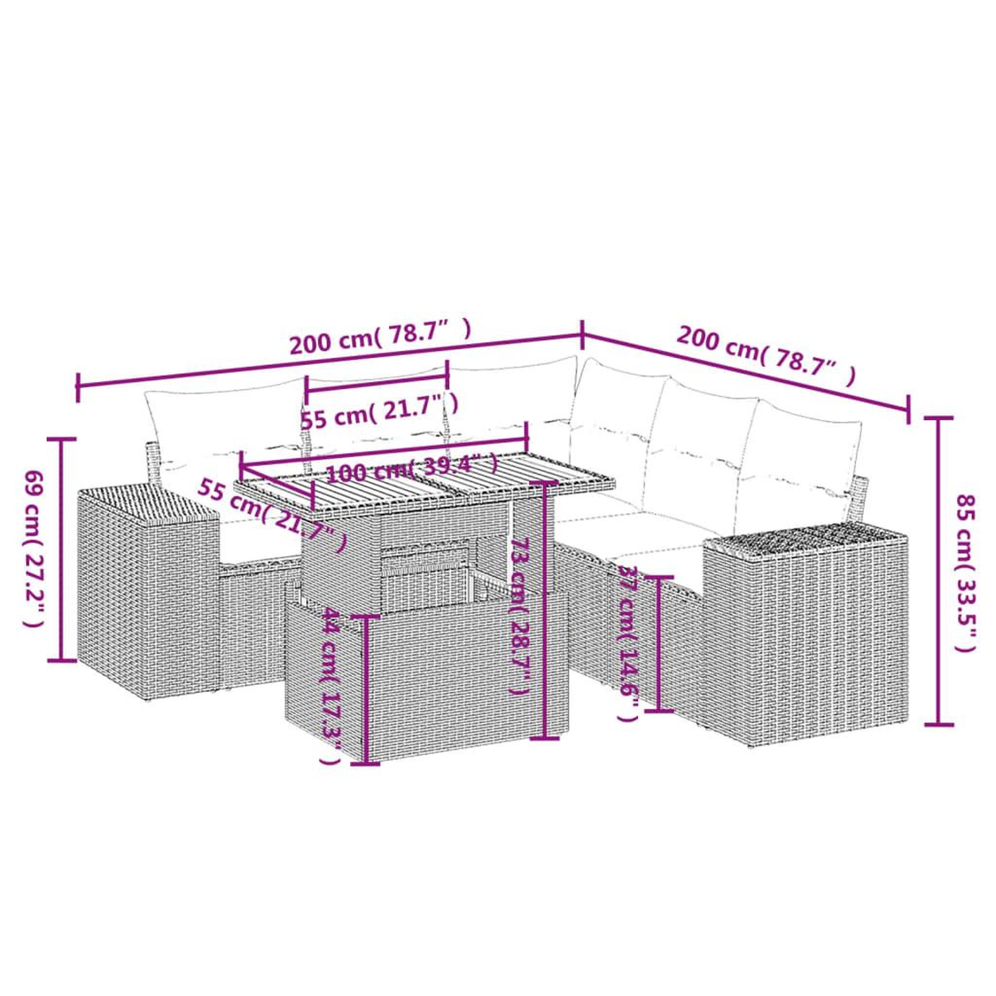 Voir la diapositive 3 : VIDAXL Salon de jardin 6 pcs avec coussins noir resine tressee